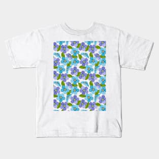 Forget Me Not Flowers Pattern Kids T-Shirt